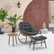 Manhattan Comfort Benson 3-Piece Patio Rocking Chair with Ottoman and Table  in Grey OD-CV024-GY - alternate 1